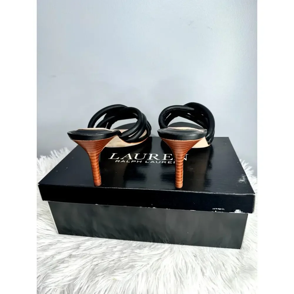 LAUREN RALPH LAUREN Liliana Sandals Black Size 9.5 NEW - Picture 7 of 9